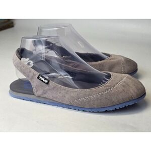 Teva Mush Frio Women's Shoes Size 8 Gray Canvas Slingback Sandals